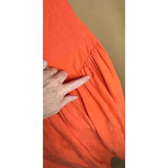 Mara Hoffman Coral Linen Mischa Maxi Dress 12 - Picture 11 of 13